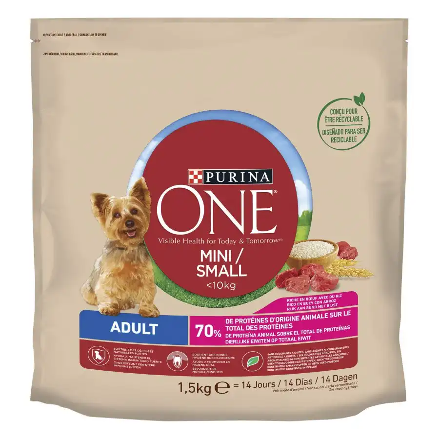 Purina One My Dog Is Adult Mini Buey 1.5 Kg.