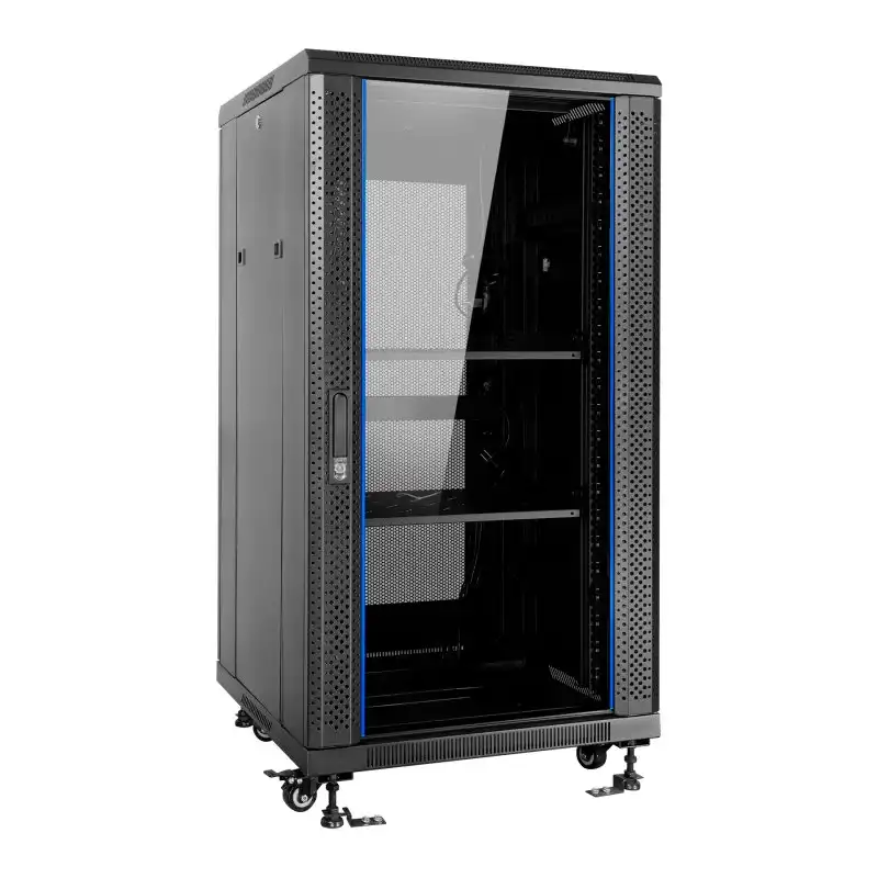 Aiten Data Armario Rack de Suelo 19" 22U 600x800x1166mm Montado con Accesorios Negro