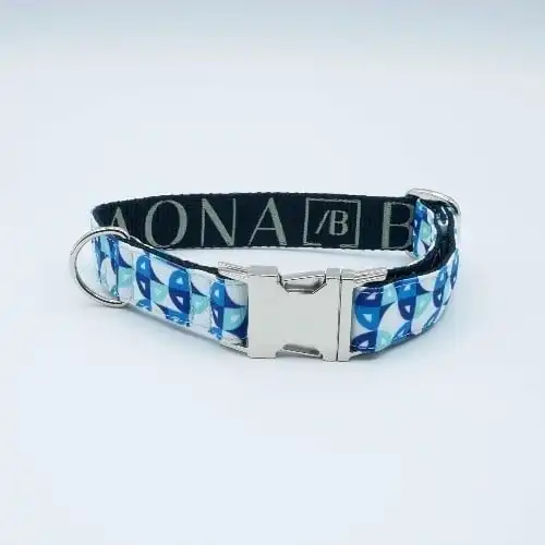 Baona collar henderson azul y blanco para perros