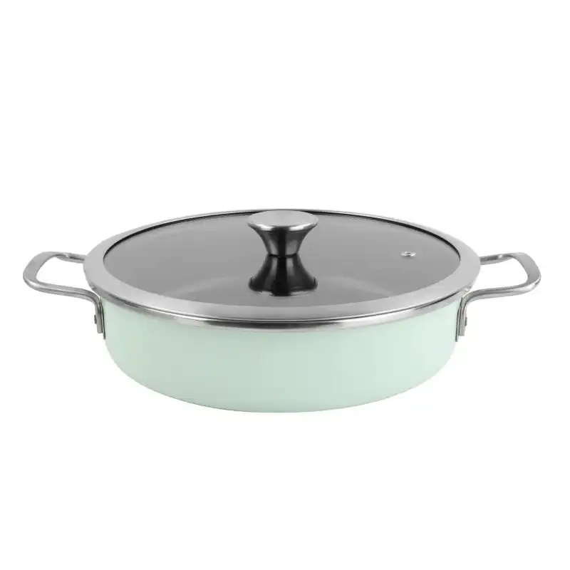 Magefesa Nordic Tartera 28 Cm Con Tapa De Vidrio, Apata Para Inducción Y Lavavajillas, Verde