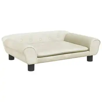 Cama Para Perros De Terciopelo Crema 70x48x22 Cm Vidaxl