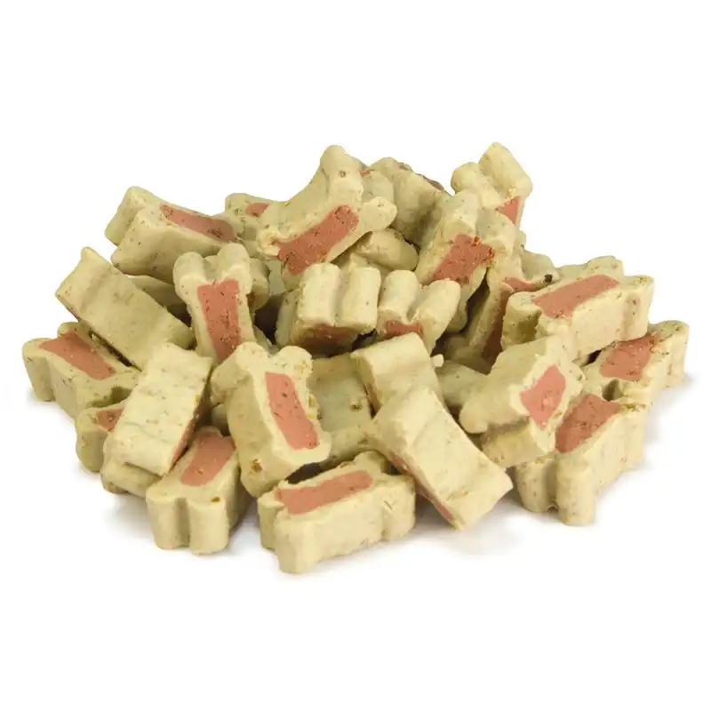 Golosinas para perros Soft snacks huesitos duo salmón-arroz, Peso 4,8 Kg