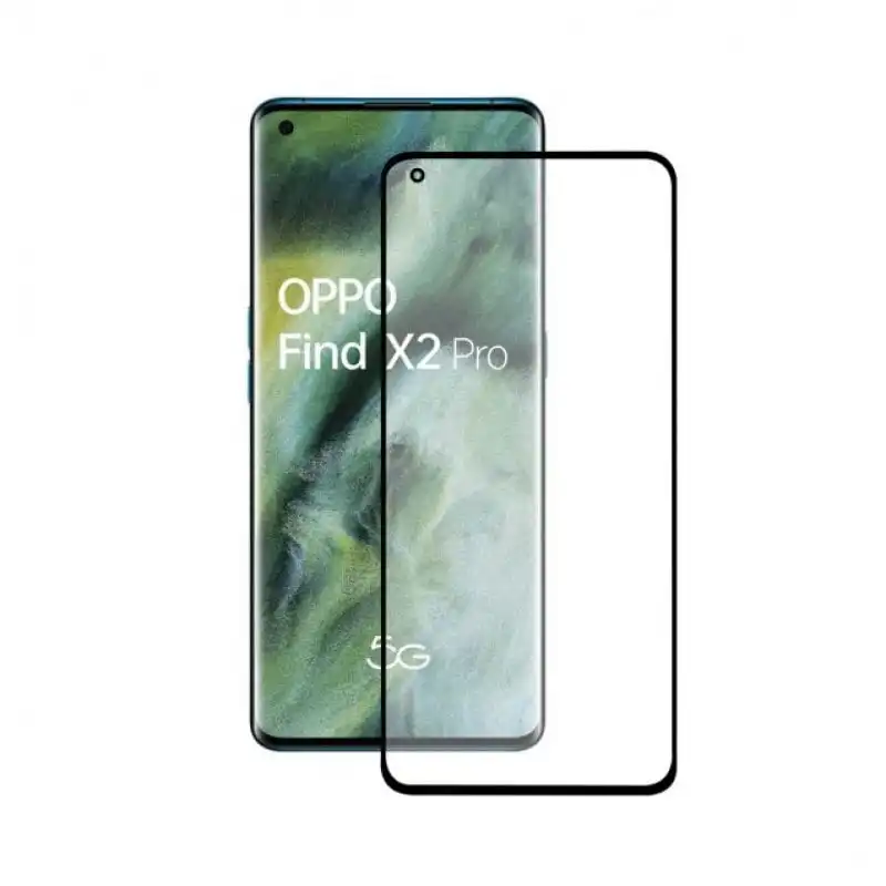 Ksix Cristal Templado 9H Full Glue 2.5D Borde Negro para OPPO FIND X2 PRO