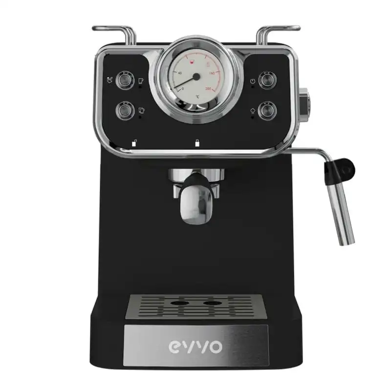 Evoo Intensa Retro Cafetera Espresso 15 Bares Negra