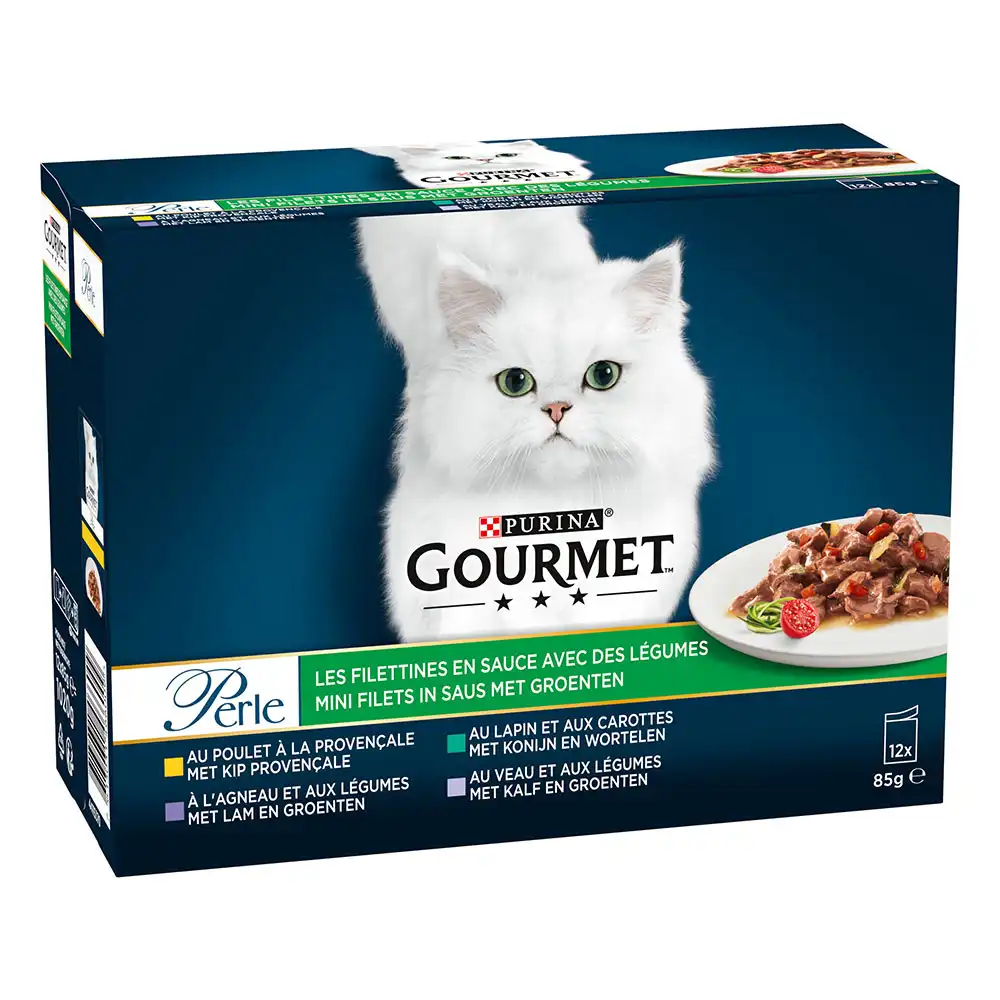 Purina Gourmet Perle en sobres 12 x 85 g - Finas láminas con verduras