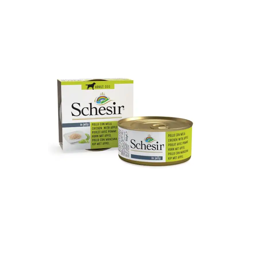 Schesir Adult pollo con manzana lata para perros