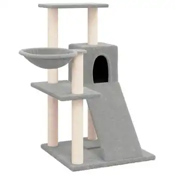 Rascador Para Gatos Con Postes De Sisal Gris Claro 82 Cm Vidaxl