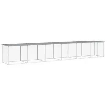 Gallinero Con Techo Acero Galvanizado Gris Claro 603x98x90 Cm Vidaxl