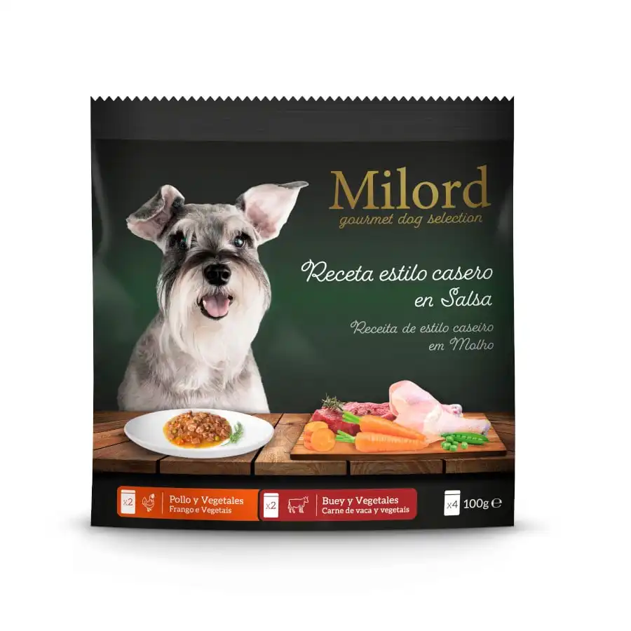 Milord Salsa Estilo Casero Buey y Pollo para perros Pack