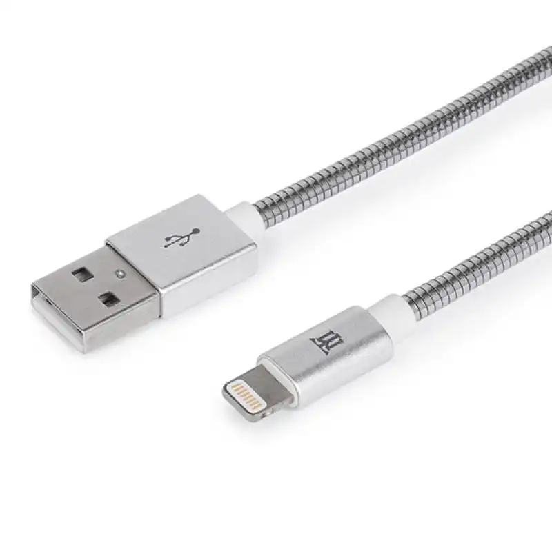 Maillon Cable Ligthning Metal Plata 1m