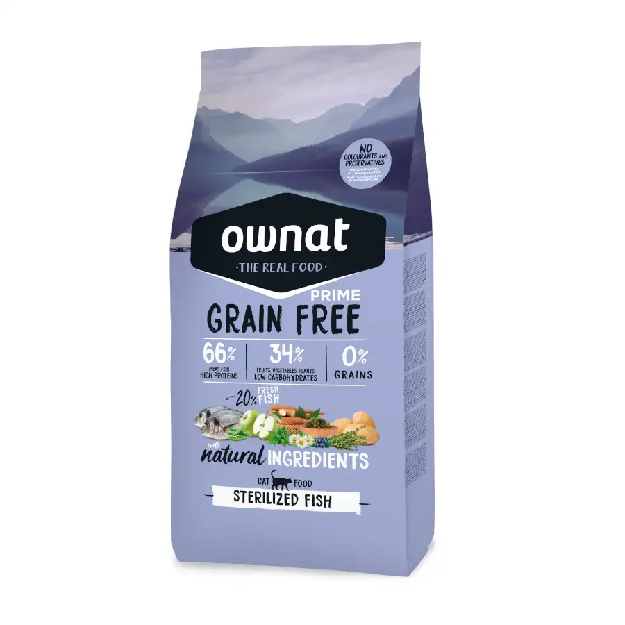 Ownat Prime Grain Free Esterilizado Pescado pienso para gatos