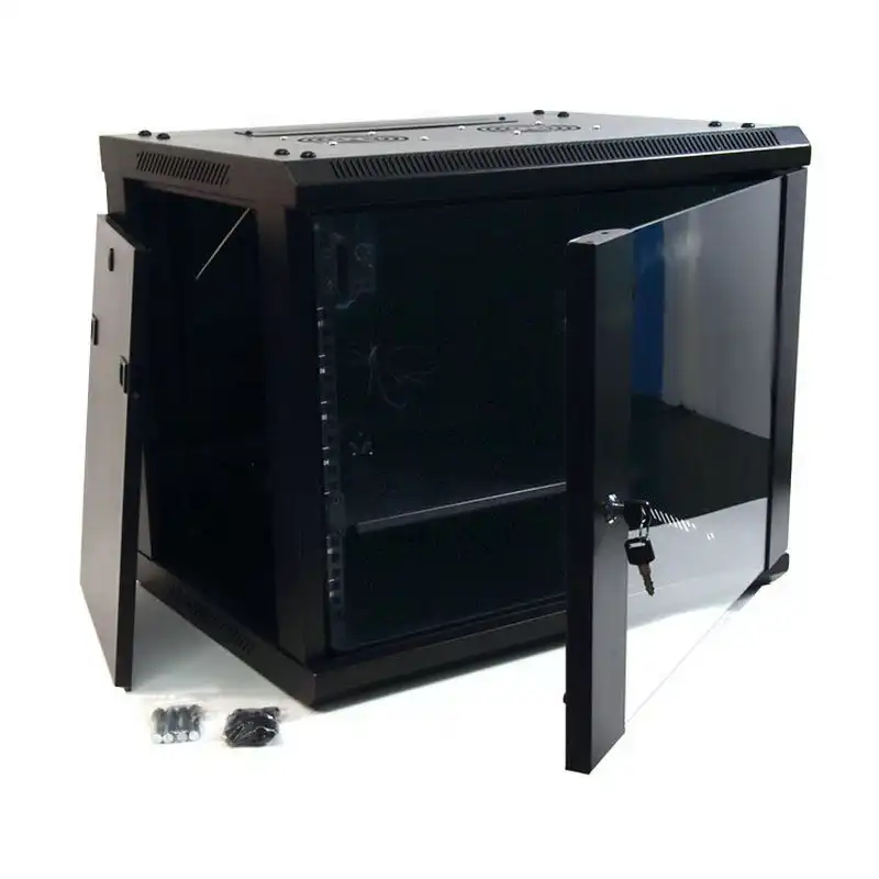 Powergreen Armario Rack Mural 19" 9U 600x600mm + Termostato + 2 Ventiladores + 1 Bandeja Fija