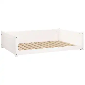 Cama Para Perros Madera Maciza De Pino Blanco 105,5x75,5x28 Cm Vidaxl