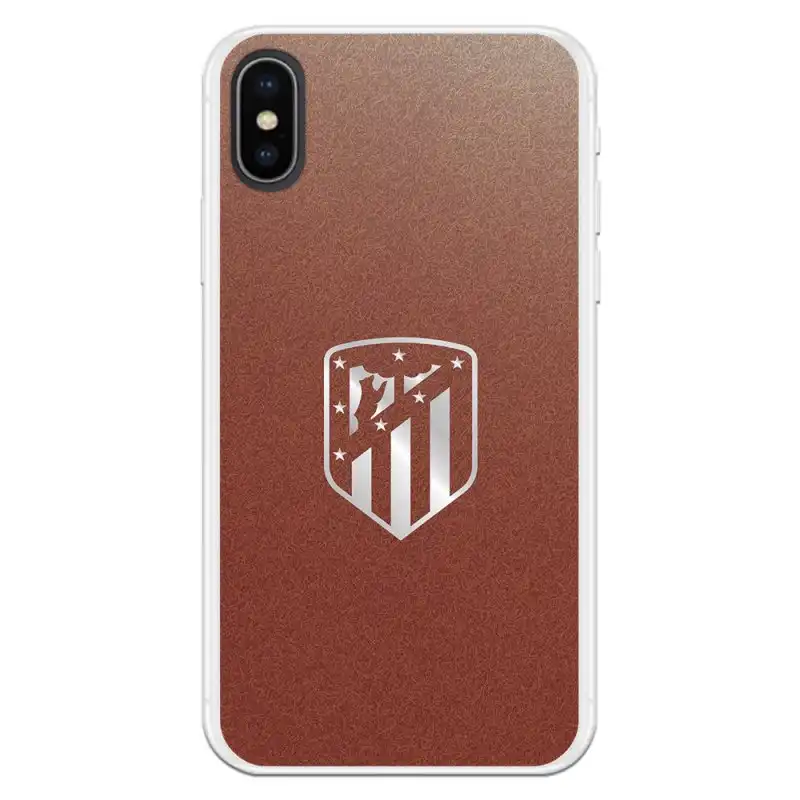 Funda Licencia Oficial Atlético de Madrid Escudo Plateado Fondo para iPhone X