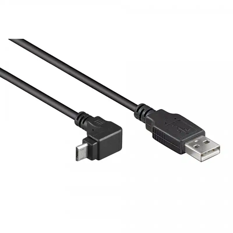 Goobay Cable USB 2.0 a Micro USB Acodado Macho/Macho 1.8m Negro