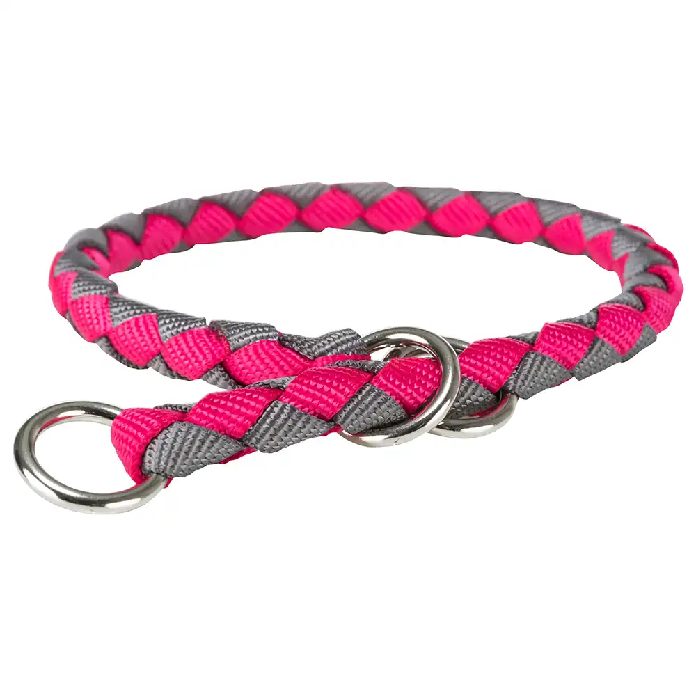 Collar antitirones Trixie Cavo fucsia y grafito para perros - T/XS-S: 25-31 cm perímetro de cuello, 12 mm de diámetro