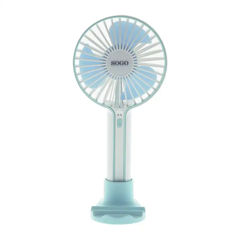 Sogo Mini Ventilador Recargable con Soporte para Smartphone 4W Azul