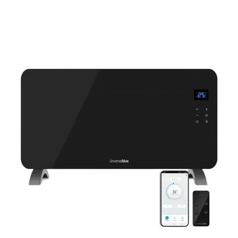 Universal Blue Cala Conta 5015B Panel Calefactor de Cristal Negro WiFi 1500W
