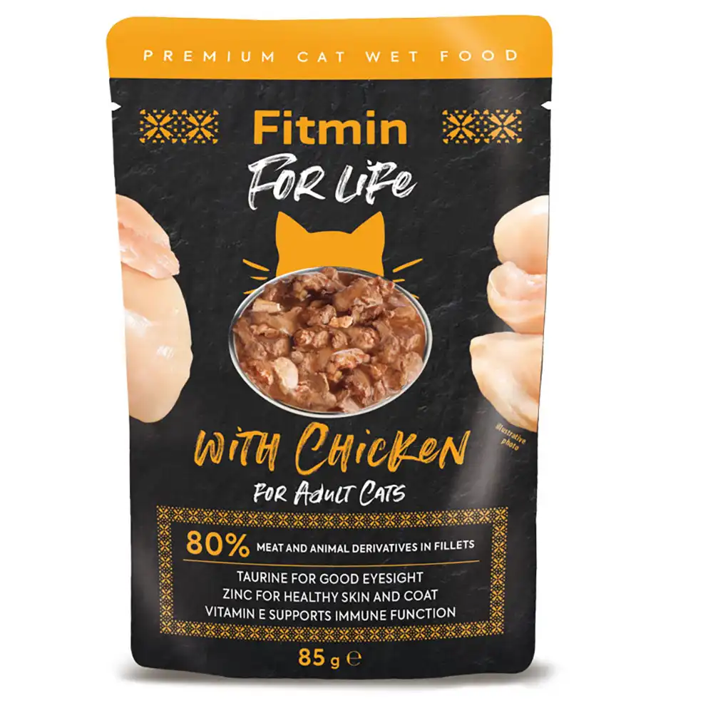 Fitmin Cat For Life Adultos 28 x 85 g - Pollo