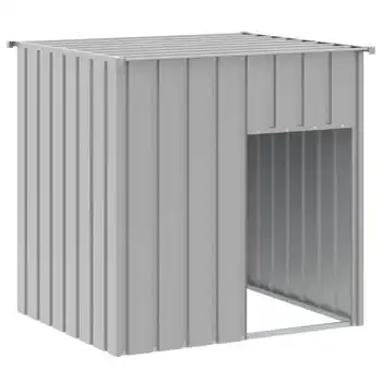 Caseta Perros Tejado Acero Galvanizado Gris Claro 110x103x109cm Vidaxl