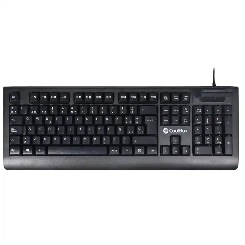 CoolBox COO-TEC04DNI Teclado USB con Lector de Tarjetas Inteligentes Negro