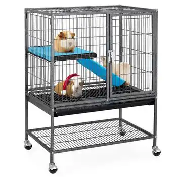 Jaula Metal Para Roedores Chinchillas Hámster Con Ruedas 61x42x85cm