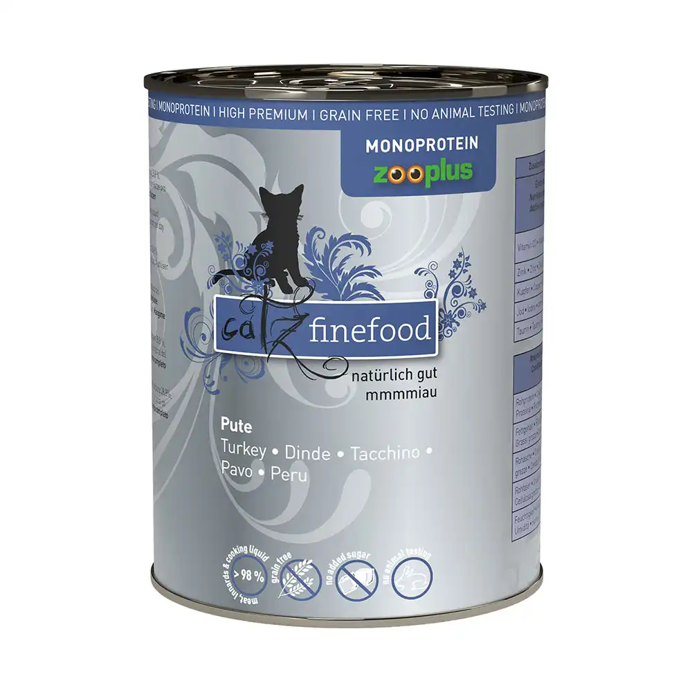 catz finefood Monoprotein zooplus 6 x 400 g  - Pavo