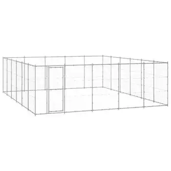 Perrera De Exterior De Acero Galvanizado 36,3 M² Vidaxl