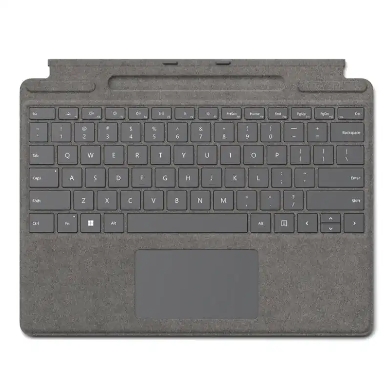 Microsoft Signature Funda con Teclado Alcantara Platino para Surface Pro 8/9/X