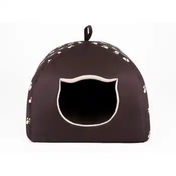 Caseta Para Gatos Con Almohada R1 38x38 Marron Huellas Igloo