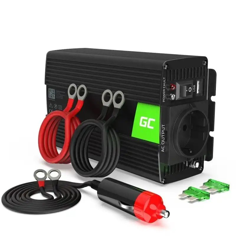 Green Cell INV01Adaptador/Inversor de Corriente 300W Negro