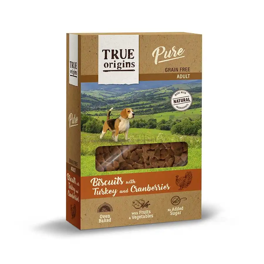 True Origins Pure Adult Pavo y Arándanos galletas para perros