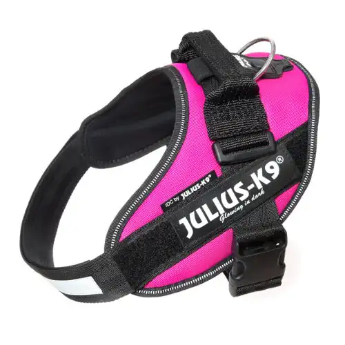 Julius K9 IDC Powair Arnés ergonómico fucsia para perros