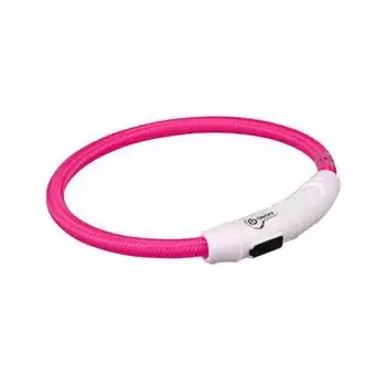 Banda luminosa con USB para perros Rosa L-XL