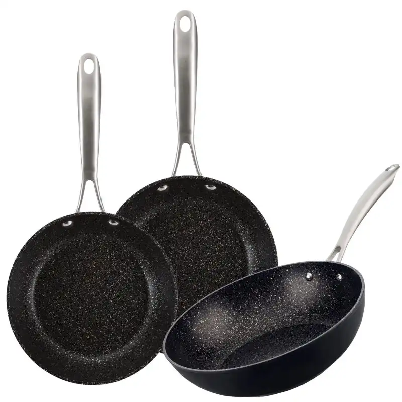 San Ignacio Vita SG Juego 2 Sartenes 20-28 + Wok Aluminio Forjado Aptas para Inducción