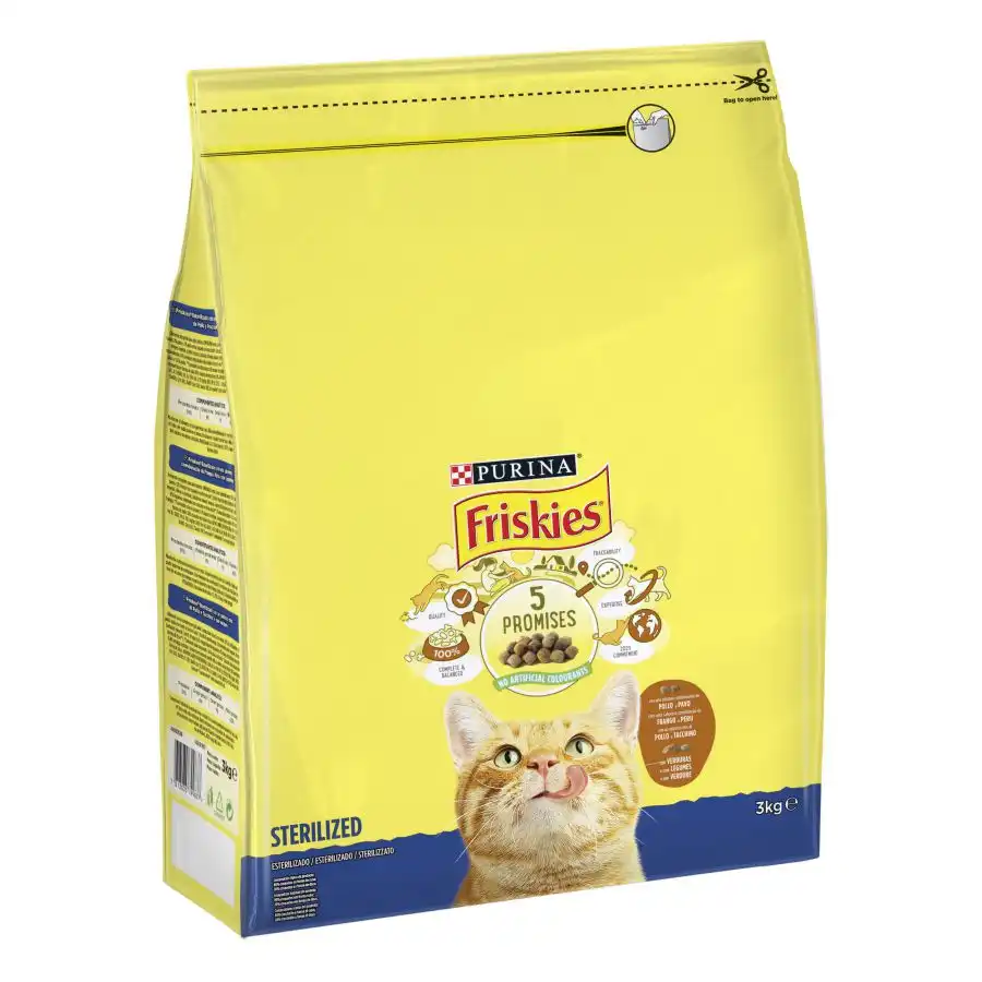 Friskies Sterilized Pollo y Pavo con Verduras pienso para gatos