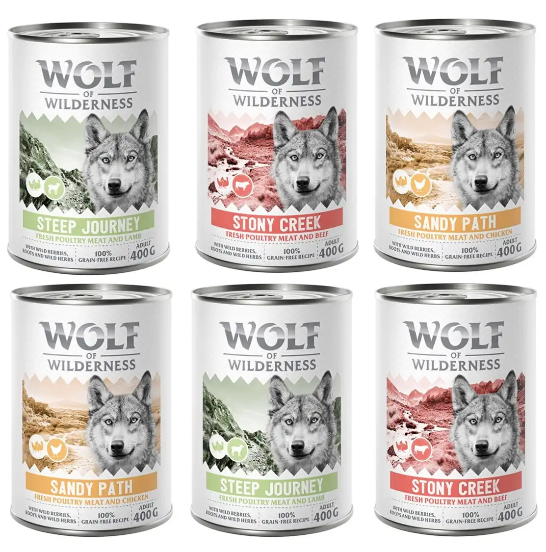 Wolf of Wilderness Expedition 6 x 400 g - Pack mixto