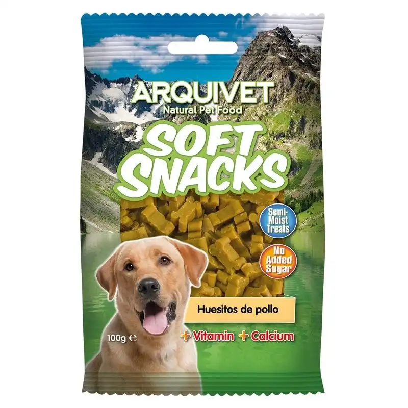 Golosinas para perros Soft snacks huesitos salmón 100 grs., Unidades 14 unidades