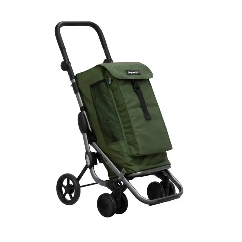 Playmarket Go Up Premium Carro De La Compra, 4 Ruedas, Plegable, Verde