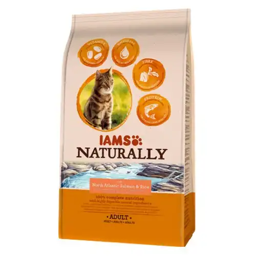 Iams Naturally Adult Salmón para gatos 700 gr.