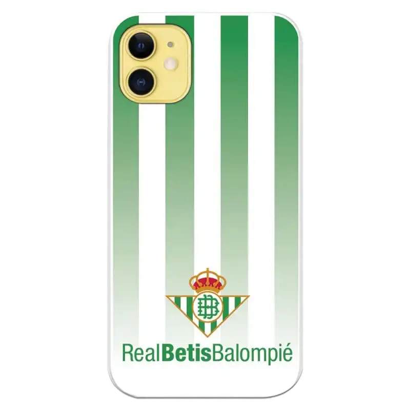 Funda Licencia Oficial Real Betis Balompié Fondo Rayas Verdiblancas para iPhone 11