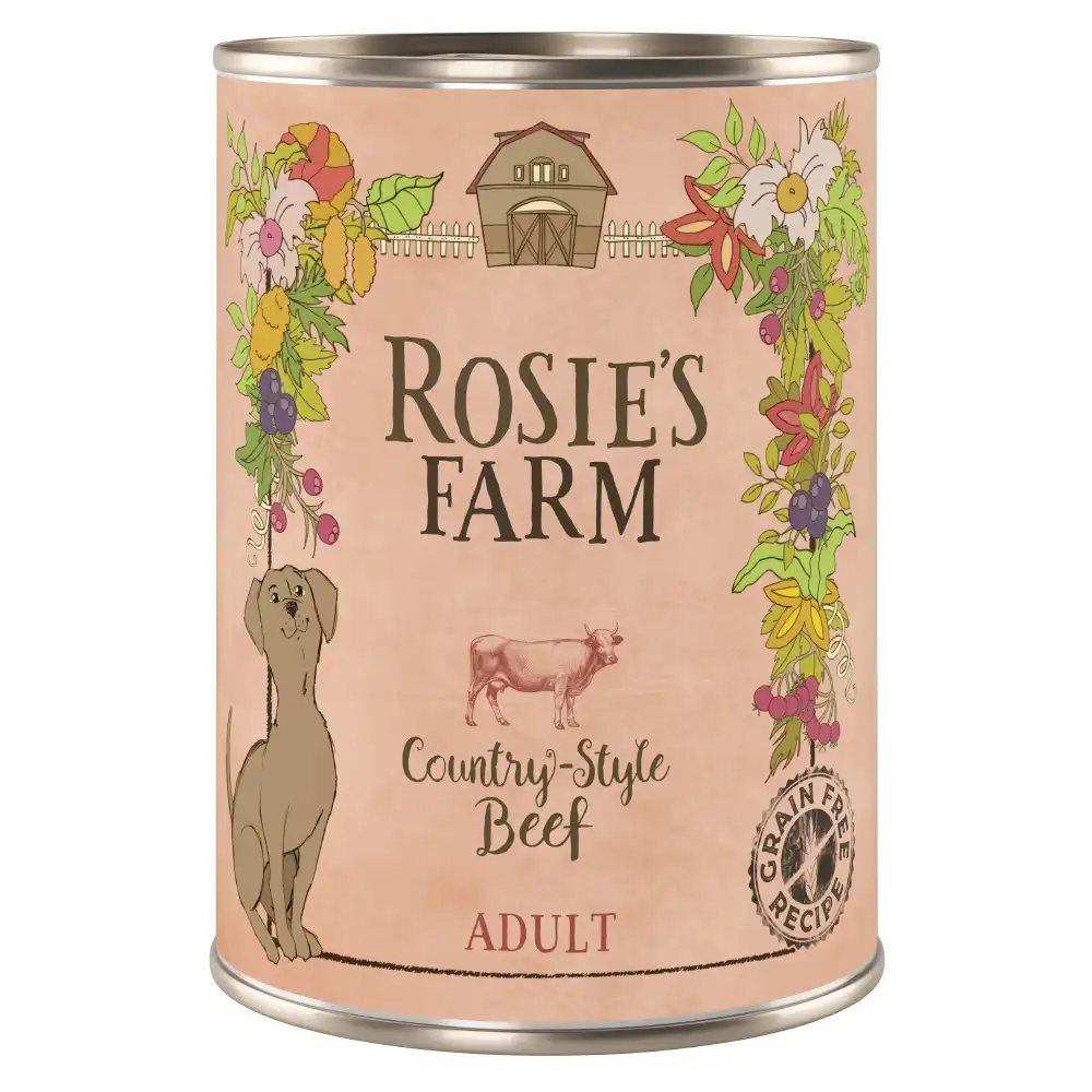 Rosie's Farm 6 x 400 g comida húmeda para perros en oferta: 5 + 1 ¡gratis! - Vacuno