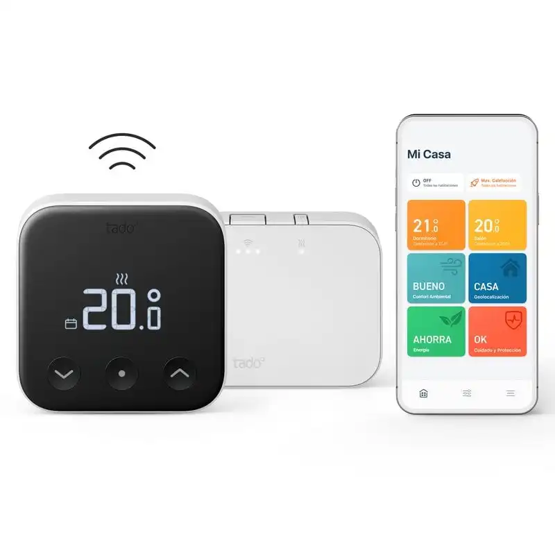 Tado Kit de Inicio Termostato Inteligente Inalámbrico X + Bridge para Internet