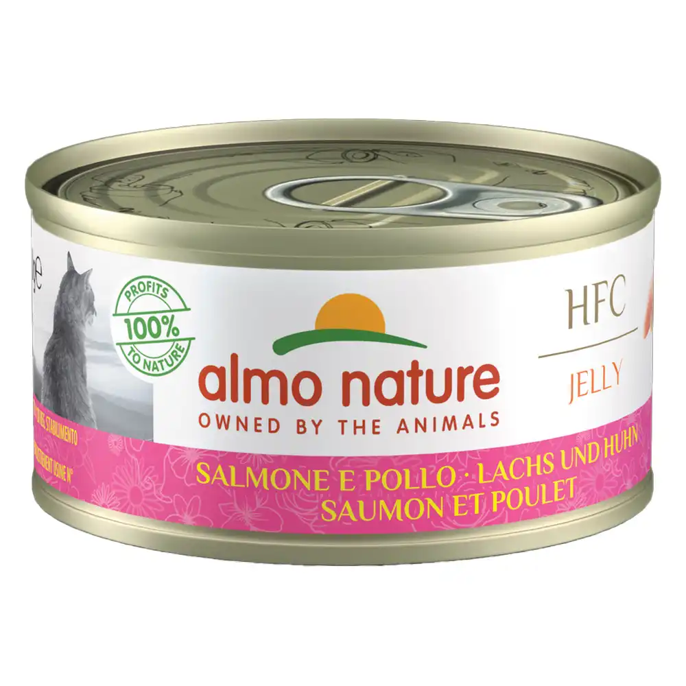 Almo Nature comida húmeda para gatos 6 x 70 g - Salmón con pollo en gelatina