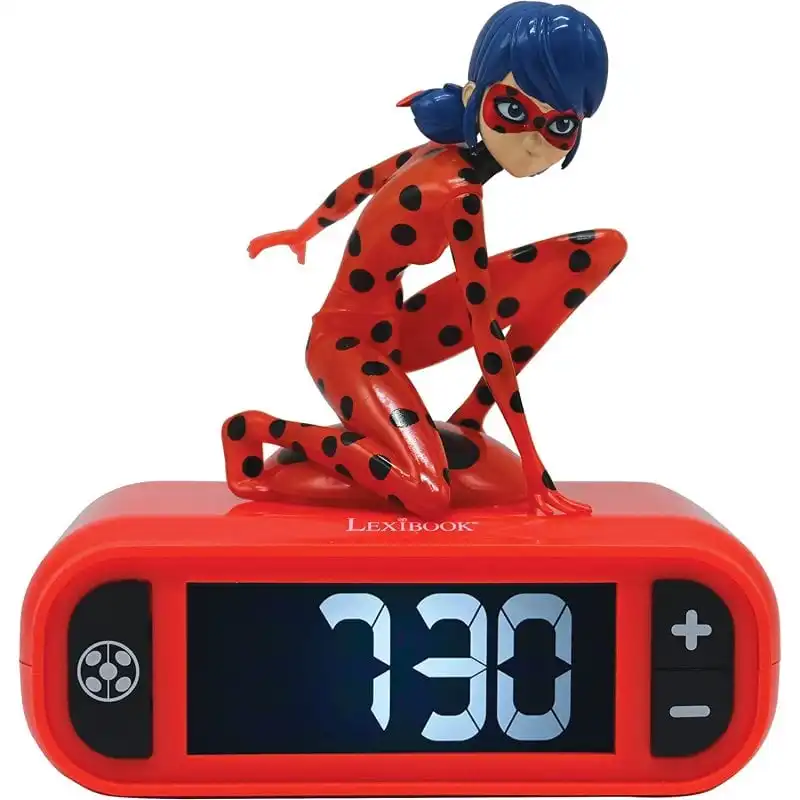 Lexibook Miraculous Reloj Despertador Digital 3D y Efectos Sonoros