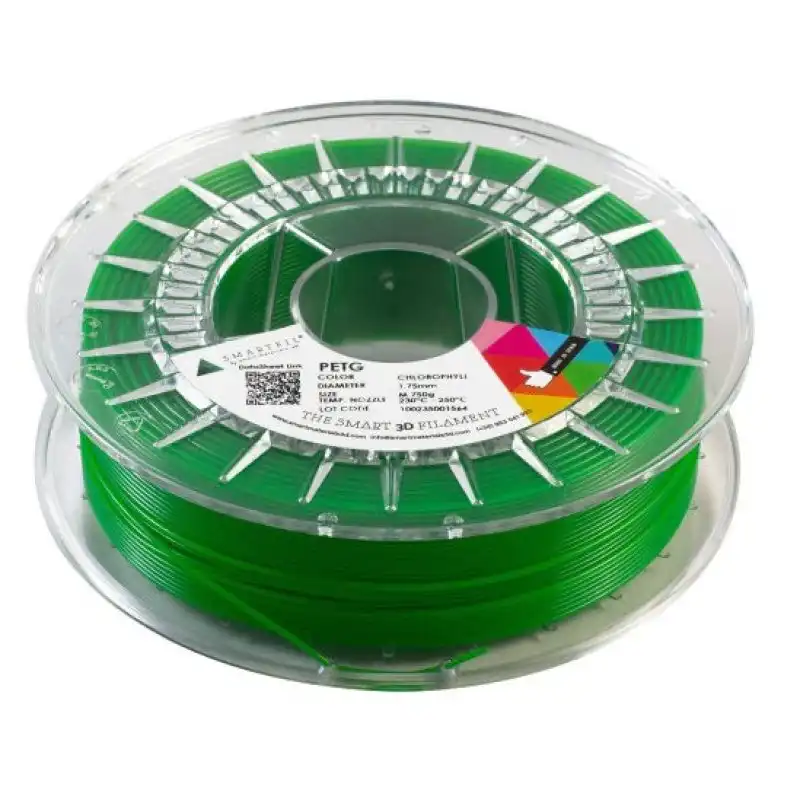 Smartfil PETG Filamento 3D Translúcido Brillante 1.75mm 750g Chlorophyll