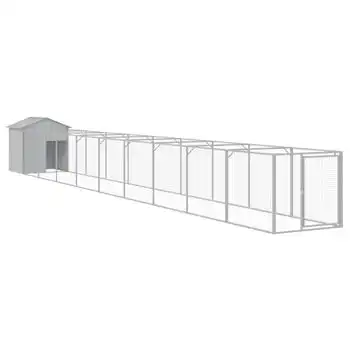 Caseta Perro Tejado Acero Galvanizado Gris Claro 117x1017x123cm Vidaxl