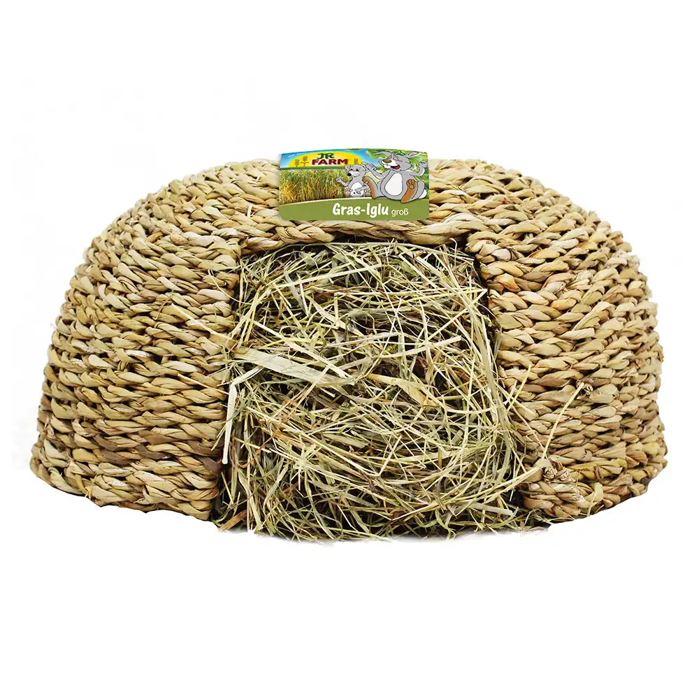 JR Farm Iglú de hierba - 2 x 470 g (grande, 30 x 30 x 25 cm) - Pack Ahorro