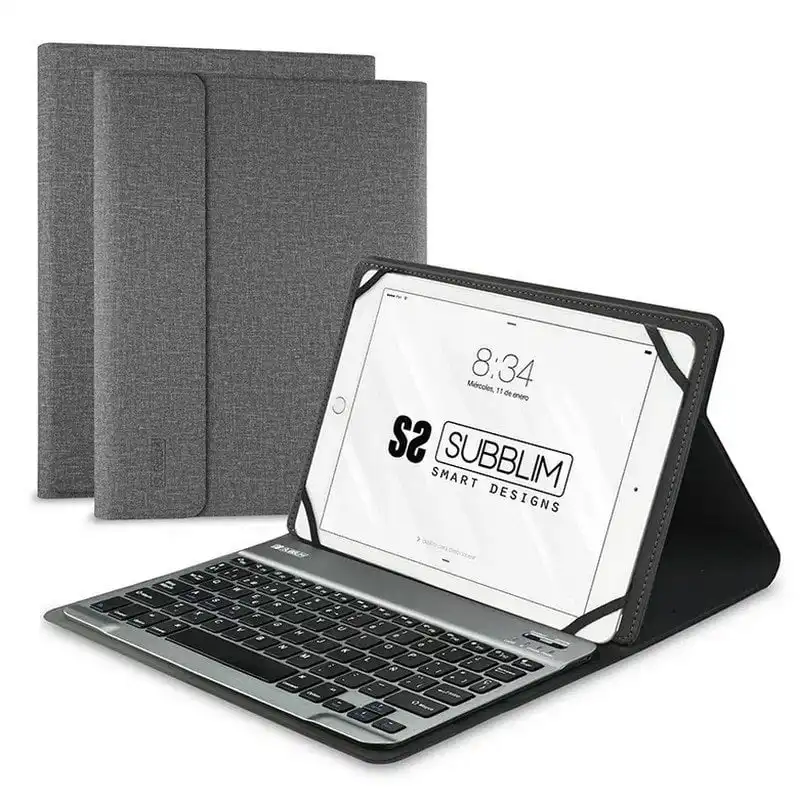 Subblim Keytab Pro Bluetooth Funda con Teclado Gris para Tablets 9.6"/10.8"