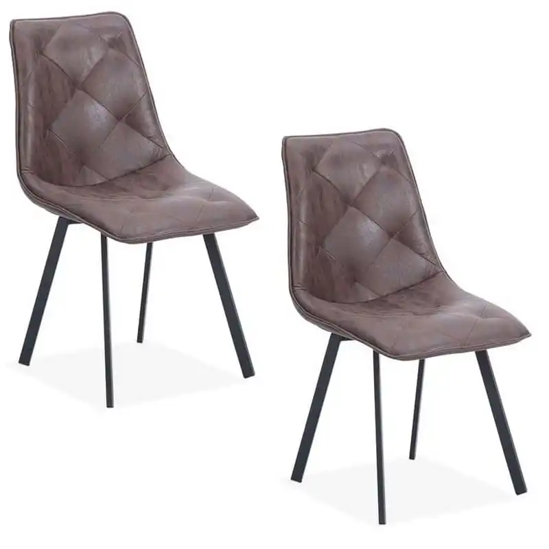 Adec Diamond Silla de Comedor Tejido Marrón Pack 2 Unidades